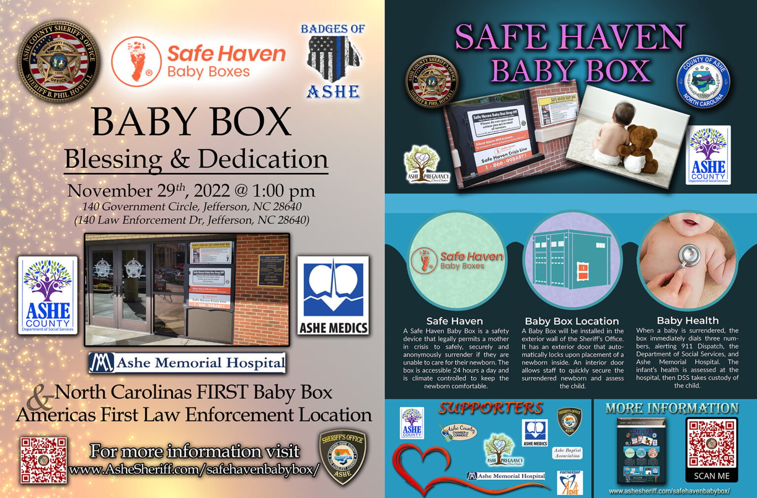 Safe Haven Baby Box Blessing – Ashe County Sheriff's Office