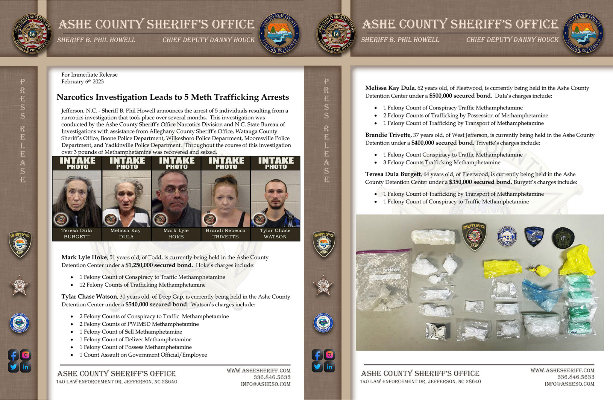 Narcotic Investigation Leads to 5 Meth Trafficking Arrest – Ashe County ...